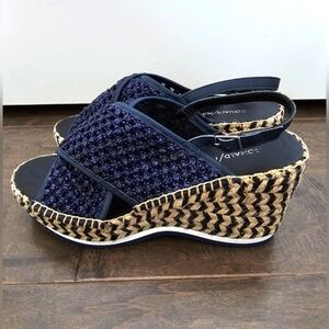 Donald Pliner Women's Lotti-RW Navy Blue Espadrille Sandal sz 9M